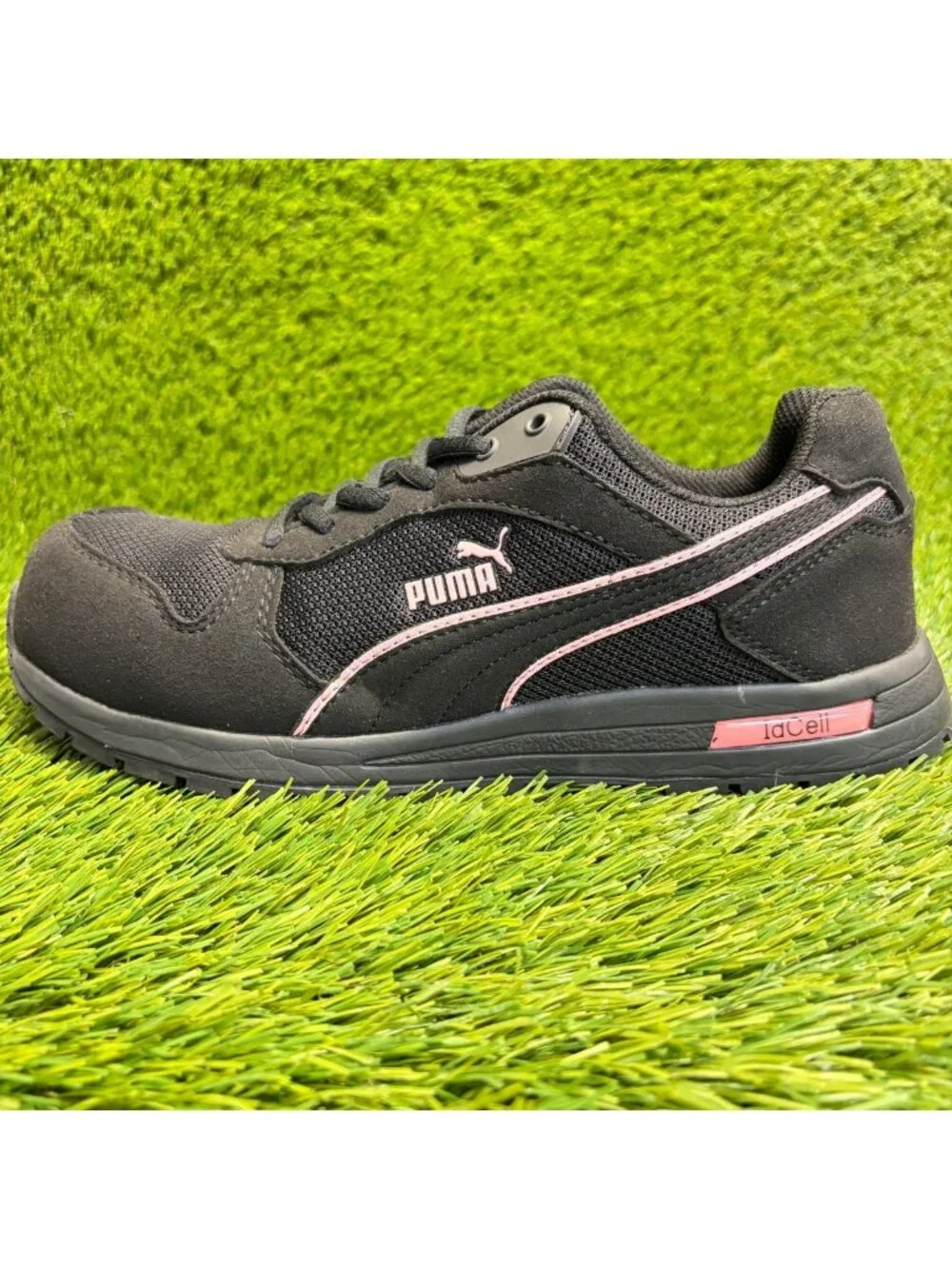 Puma Frontside Low EH Womens Size 8.5 Black Pink Composite Toe Safety Work Shoes